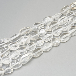 Natural Quartz Crystal Beads Strands, Rock Crystal, Tumbled Stone, Nuggets, 9~20x8~13x4~13mm, Hole: 1mm, about 30~55pcs/strand, 15.7 inch(G-S302-45)