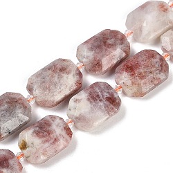 Natural Sunstone Beads Strands, Faceted, Rectangle, with Seed Beads, 21~22x15~17x7~8mm, Hole: 1mm, about 16~20pcs/strand, 15.35~15.75''(39~40cm)(G-B125-P14-01)