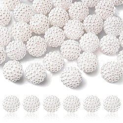 Imitation Pearl Acrylic Beads, Berry Beads, Combined Beads, Round, White, 12mm, Hole: 1mm(OACR-FS0001-32A)