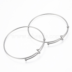 Adjustable 304 Stainless Steel Bangles, Stainless Steel Color, 2-1/2 inch(65mm)
(X-BJEW-H522-01P)