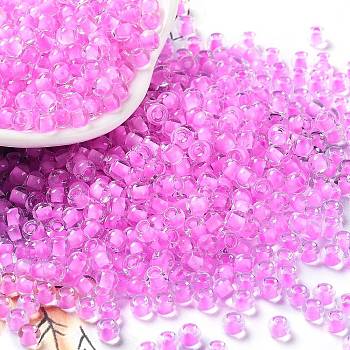Glass Bead, Inside Colours, Round Hole, Round, Orchid, 4x3mm, Hole: 1.4mm, 7650pcs/pound