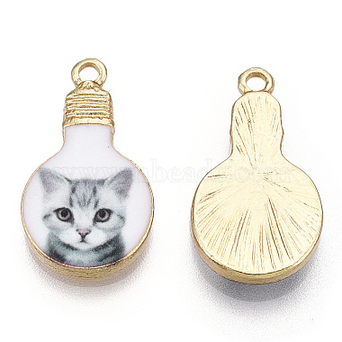 Light Gold White Others Alloy+Enamel Pendants