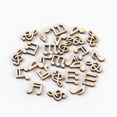 13mm BurlyWood Musical Note Wood Cabochons