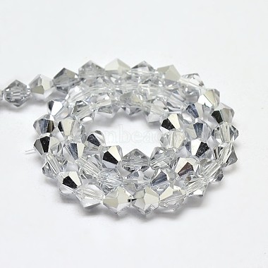 Galvanoplastie facette bicone imitation cristal autrichien perles de verre brins(GLAA-F029-5x5mm-B01)-2
