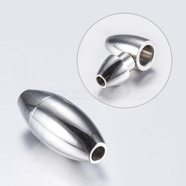304 Stainless Steel Pointed Magnetic Clasps with Glue-in Ends(STAS-F132-43P-2mm)-2