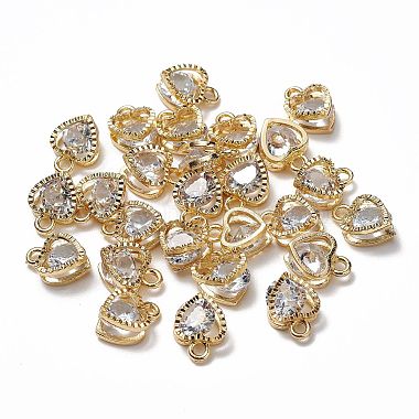 Light Gold Heart Cubic Zirconia Charms
