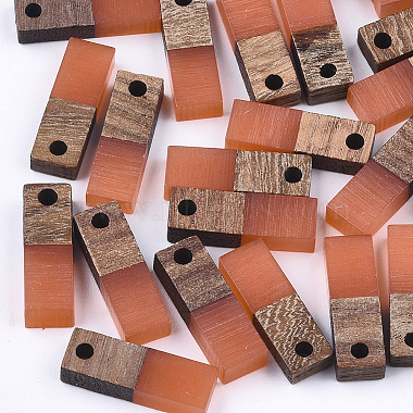 Coral Rectangle Resin Pendants