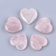 Natural Rose Quartz Heart Love Stone, Pocket Palm Stone for Reiki Balancing, 29.5x30x6~8mm(G-T125-06A)