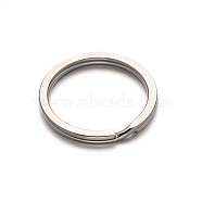 304 Stainless Steel Split Key Rings, Keychain Clasp Findings, Stainless Steel Color, 30x3mm(STAS-G170-44P)