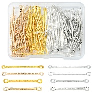 160Pcs 8 Styles Iron Connector Charms, Rectangle Bar Links, for DIY Jewelry Making, Mixed Color, 20~25.5x2~2.3x1~1.2mm, Hole: 1mm, 20pcs/style(IFIN-FS0001-20)