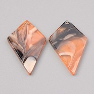 Acrylic Pendants, Kite, Dark Orange, 34.5x21x2mm, Hole: 1.5mm(MACR-S372-002B)
