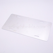Aluminum Alloy Blank Panel, Rectangle, Platinum, 30.3x15.3x0.05cm, Hole: 26x6mm(ALUM-WH0164-96)