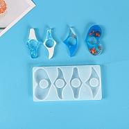 Thumb Ring Page Holder Silicone Molds, Thumb Bookmark Epoxy Resin Casting Mold, DIY Reading Accessories Gifts for Readers, Book Lovers, Mixed Shape, White, 17x8.8x1cm, Inner Diameter: 7.8x3.2~3.8Cm(DIY-P010-13)