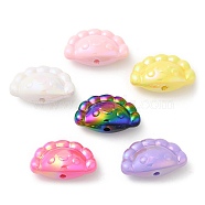 UV Plating Opaque Acrylic Beads, Luminous Beads, Iridescent, Dumpling with Face, Mixed Color, 18x29x12.5mm, Hole: 2.5mm(SACR-L005-10)