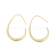 Brass Teardrop Dangle Earrings for Women, Real 18K Gold Plated, 40x29x4mm, Pin: 1mm(EJEW-G347-02G)