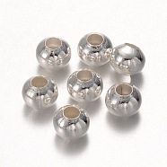 Iron Spacer Beads, Round, Silver, 8mm, Hole: 2.5~3mm(IFIN-PH0014-02S)