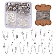 DIY Earring Making Kits, Including Iron & Brass Dangle & Stud & Hoop & Cuff Earring Findings, Iron Cable Chains, Star & Moon & Lightning & Snake & Mushroom Alloy & 304 & 201 Stainless Steel Pendants, Mixed Color(DIY-SZ0008-60)