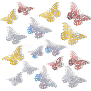 8 Sets 4 Colors PET Mirror Wall Stickers, with Glue Stickers, for Home Living Room Bedroom Decoration, 3D Butterfly, Mixed Color, 41~62x78~118x0.2mm, 2 set/color(DIY-CP0009-15C)