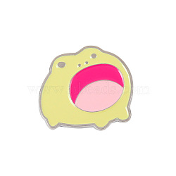 Cute Frog Lapel Pin Enamel Metal Badge for Animal Lovers, Lemon Chiffon, size 1(ST4899624)