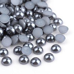 ABS Plastic Cabochons, Imitation Pearl, Half Round, Slate Gray, 4x2mm, about 10000pcs/bag(OACR-S012-4mm-Z52)