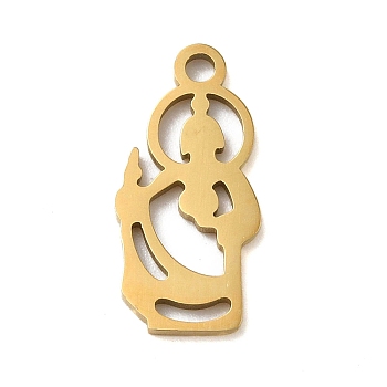 304 Stainless Steel Pendants, Laser Cut, Jude the Apostle Charm, Religion, Real 18K Gold Plated, 16x7.5x1mm, Hole: 1mm