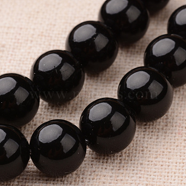 8mm Black Round Shell Pearl Beads