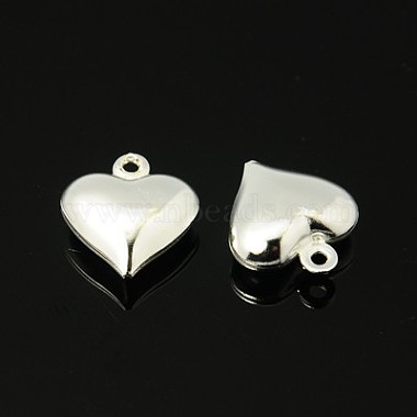 Silver Heart Brass Charms