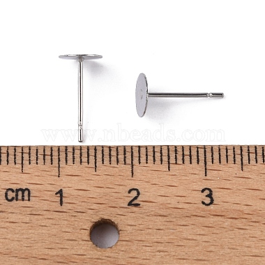 Accessoires de puces d'oreilles d'étiquette vierge ronde et plate en 304 acier inoxydable(X-STAS-S028-25)-3