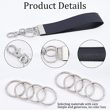 BENECREAT PU Leather and Alloy Clasp Keychain(KEYC-BC0001-02)-4