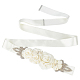 Rhinestone Flower with ABS Imitation Pearl Bridal Belt(AJEW-WH0348-119B)-1