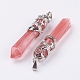 Watermelon Stone Glass Big Pointed Pendants(G-G738-A-11)-2