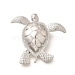 Brass Pendants, Cadmium Free & Lead Free, Sea Turtle Charms, Platinum, 28x31x6mm, Hole: 4x2.5mm(KK-B128-06P)