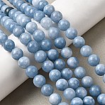 Natural Dyed White Jade Beads Strands, Round, Sky Blue, 8.5mm, Hole: 0.8mm, about 45~46pcs/strand, 14.69''~15.04''(37.3~38.2cm)(G-M402-C03-27)