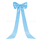 Cloth Big Bowknot Backdrop Ornaments, for Wedding Party Decor, Light Sky Blue, 2030x465x30mm(DIY-WH0622-470B)