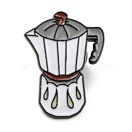 Coffee Theme Enamel Pins, Black Alloy Brooches for Backpack Clothes, Expresso Maker, 25.5x19x1.5mm(JEWB-P021-D03)
