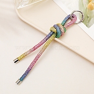 Rhinestone Keychain, Knot Strap Bag Hanging Accessories, Colorful, 170mm(PW-WGEB6D9-07)