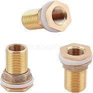 Brass Water Tank Connector, Tank Hose Adapter, Replacement Garden Water Connectors, Golden, 42x31mm, Hole: 15mm(AJEW-WH0119-02A)