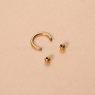 G23 Titanium Circular/Horseshoe Barbell Nose Rings, Golden, 10mm, Pin: 1.2mm(WGFD71D-09)