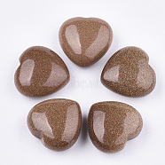 Synthetic Goldstone Beads, No Hole/Undrilled, Heart, 29x30x14~15mm(G-S349-18B)