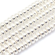 Electroplate Non-magnetic Synthetic Hematite Beads Strands, Grade AA, Long-Lasting Plated, Rondelle, Silver Plated, 3x2mm, Hole: 0.8mm, about 223pcs/strand, 15.7 inch(40cm)(G-L485-04A-S)