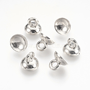 Plastic Bead Cap Pendant Bails, for Globe Bubble Cover Pendants, Platinum, 7x8mm, Hole: 2mm(KY-I003-02P)