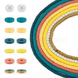 DIY Jewelry Making Finding Kit, Including Polymer Clay Disc & Synthetic Hematite & Glass Pearl Round Beads, Mixed Color, 3735~4220Pcs/bag(DIY-TA0006-32)