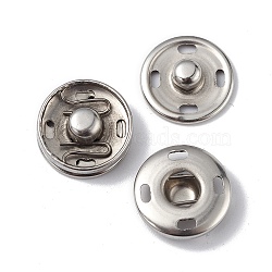 202 Stainless Steel Snap Buttons, Garment Buttons, Sewing Accessories, Stainless Steel Color, 15x5.5mm(BUTT-I017-01C-P)