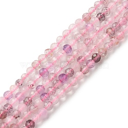 Natural Mixed Quartz Beads Strands, Faceted, Round, 3mm, Hole: 0.5mm, about 121pcs/strand, 15.35 inch(39cm)(G-G989-A04)