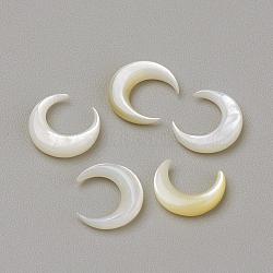 Natural White Shell Mother of Pearl Shell Cabochons, Moon, Seashell Color, 8x7.5x2mm(SHEL-S267-02B)