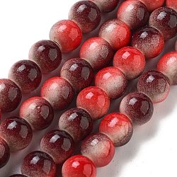 Synthetic Turquoise Dyed Beads Strands, Round, Dark Red, 7~8x7~8mm, Hole: 1mm, about 50pcs/strand, 14.29~14.65''(36.3~37.2cm)(G-E594-24R)