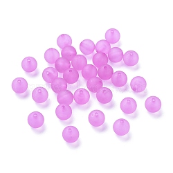 Transparent Acrylic Beads Mix, Round, Frosted, Violet, 12mm, Hole: 2mm, about 500pcs/500g(PL720-5)