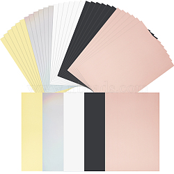 35Pcs 5 Colors A4 Rectangle Metallic Craft Paper Cards, for DIY Packaging & Decorations, Mixed Color, 29.7x21x0.02cm, 7pcs/color(DIY-CP0010-14)