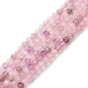 Natural Mixed Quartz Beads Strands, Faceted, Round, 3mm, Hole: 0.5mm, about 121pcs/strand, 15.35 inch(39cm)