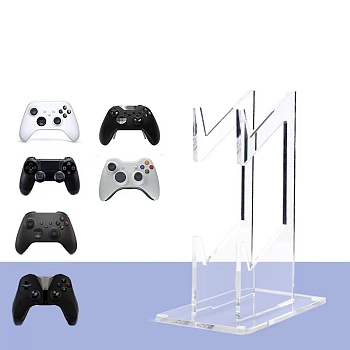 2-Tier Acrylic Gamepad Holders, Game Controller Stand Storage Organizer, Clear, 14x9x19cm
